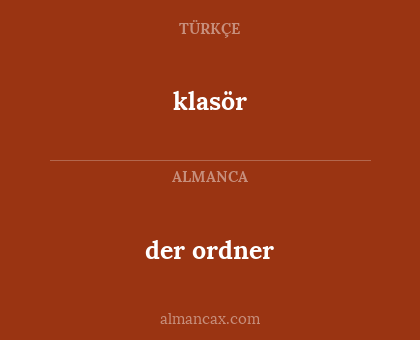 klasör - der ordner