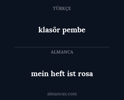 klasör pembe - mein heft ist rosa