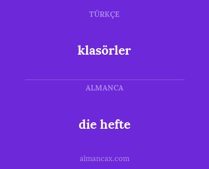 die hefte - klasörler