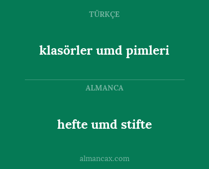 hefte umd stifte - klasörler umd pimleri