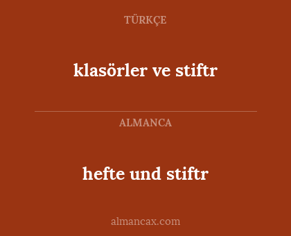 hefte und stiftr - klasörler ve stiftr