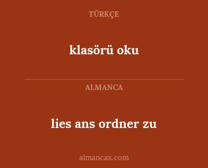 lies ans ordner zu - klasörü oku