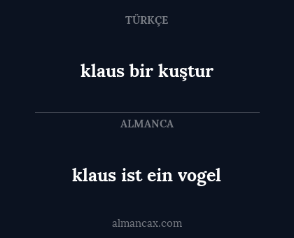 klaus bir kuştur - klaus ist ein vogel