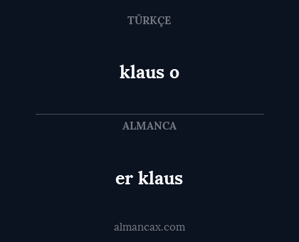 er klaus - klaus o
