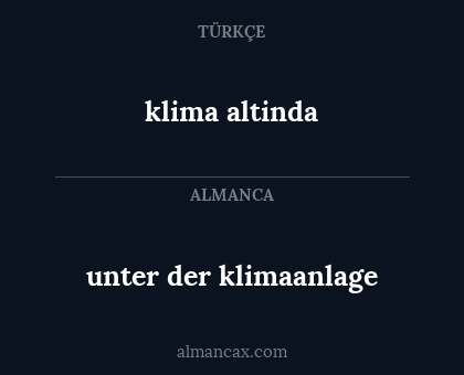 unter der klimaanlage - klima altinda