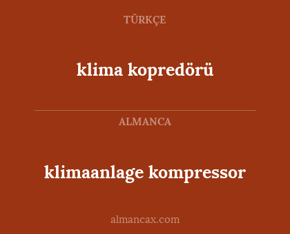 klima kopredörü - klimaanlage kompressor