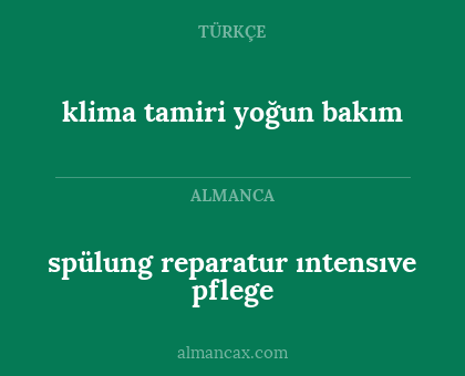 klima tamiri yoğun bakım - spülung reparatur ıntensıve pflege