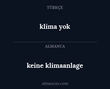 keine klimaanlage - klima yok