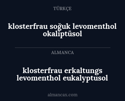 klosterfrau erkaltungs levomenthol eukalyptusol - klosterfrau soğuk levomenthol okaliptüsol