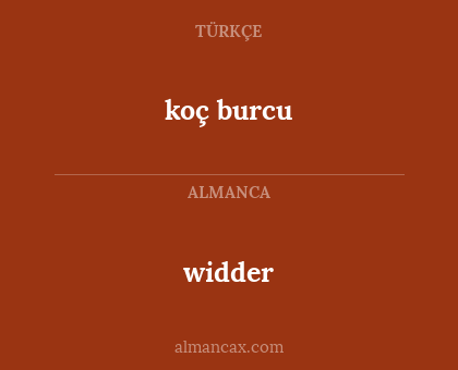 widder - koç burcu