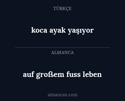 auf großem fuss leben - koca ayak yaşıyor
