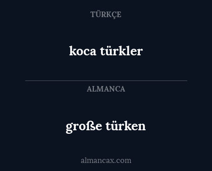 große türken - koca türkler