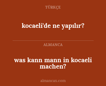 kocaeli'de ne yapılır? - was kann mann in kocaeli machen?