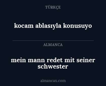 mein mann redet mit seiner schwester - kocam ablasıyla konusuyo
