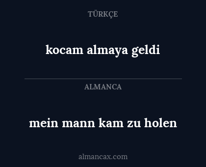 kocam almaya geldi - mein mann kam zu holen