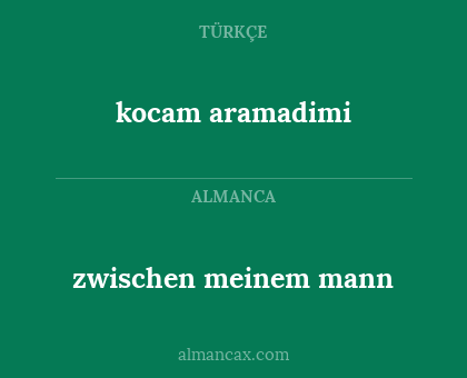zwischen meinem mann - kocam aramadimi