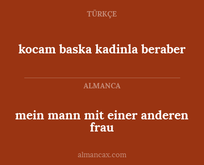 mein mann mit einer anderen frau - kocam baska kadinla beraber