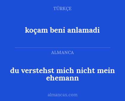 du verstehst mich nicht mein ehemann - koçam beni anlamadi