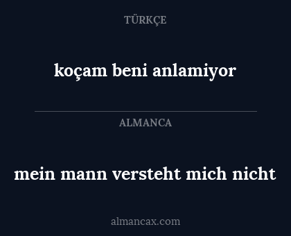 mein mann versteht mich nicht - koçam beni anlamiyor