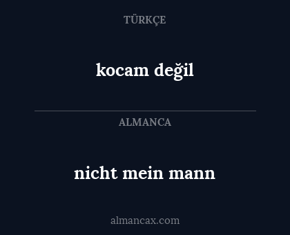 kocam değil - nicht mein mann