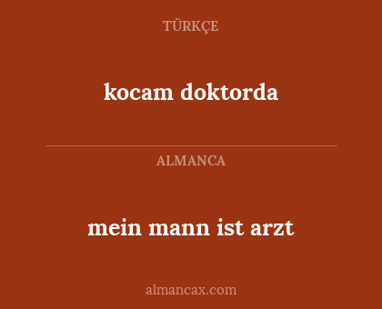 mein mann ist arzt - kocam doktorda