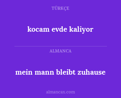 kocam evde kaliyor - mein mann bleibt zuhause