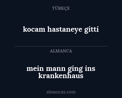 kocam hastaneye gitti - mein mann ging ins krankenhaus