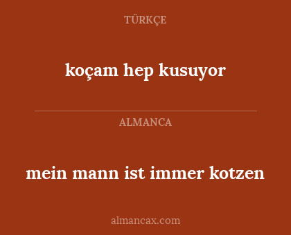 koçam hep kusuyor - mein mann ist immer kotzen