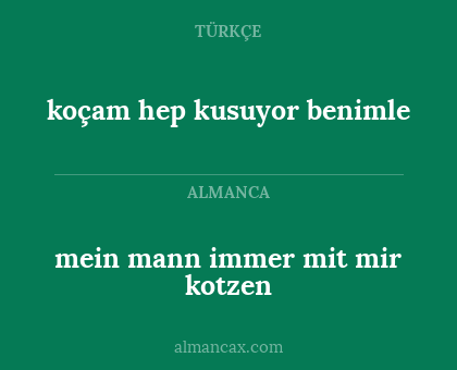 mein mann immer mit mir kotzen - koçam hep kusuyor benimle
