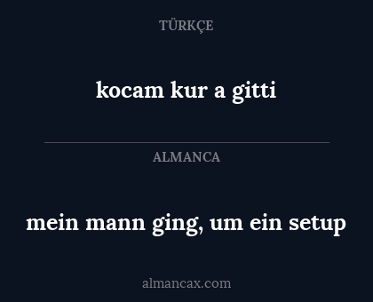 mein mann ging, um ein setup - kocam kur a gitti