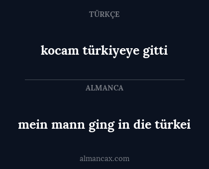 mein mann ging in die türkei - kocam türkiyeye gitti