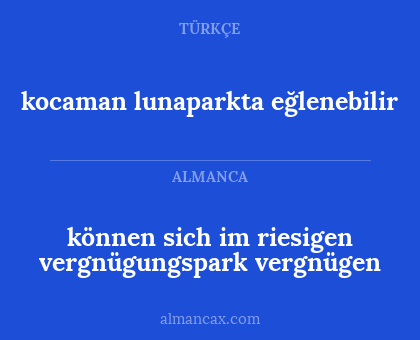 kocaman lunaparkta eğlenebilir - können sich im riesigen vergnügungspark vergnügen