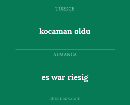 kocaman oldu - es war riesig