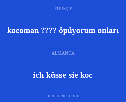 kocaman ???? öpüyorum onları - ich küsse sie koc