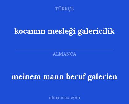 meinem mann beruf galerien - kocamın mesleği galericilik
