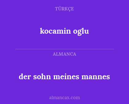 kocamin oglu - der sohn meines mannes