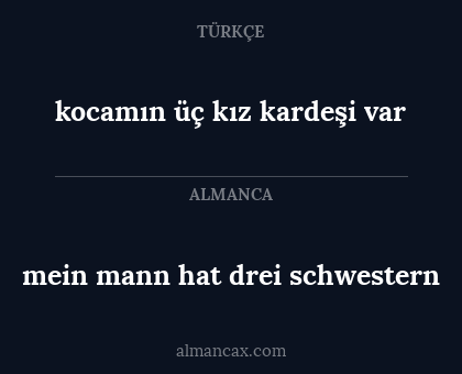 kocamın üç kız kardeşi var - mein mann hat drei schwestern