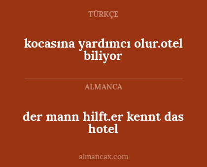 der mann hilft.er kennt das hotel - kocasına yardımcı olur.otel biliyor