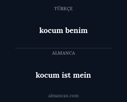 kocum benim - kocum ist mein