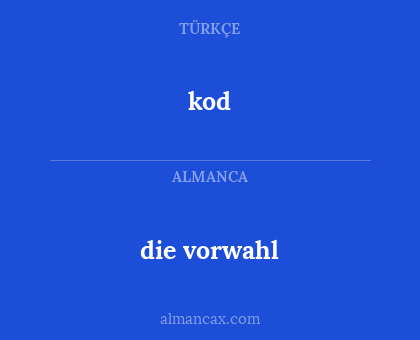 kod - die vorwahl