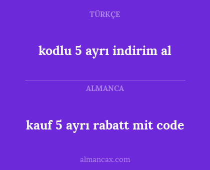 kauf 5 ayrı rabatt mit code - kodlu 5 ayrı indirim al