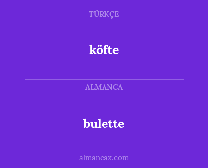 bulette - köfte