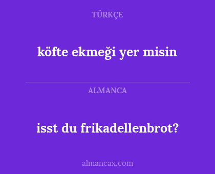 isst du frikadellenbrot? - köfte ekmeği yer misin