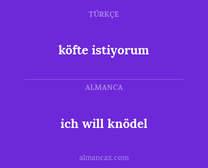 ich will knödel - köfte istiyorum