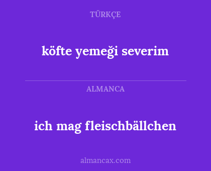 ich mag fleischbällchen - köfte yemeği severim