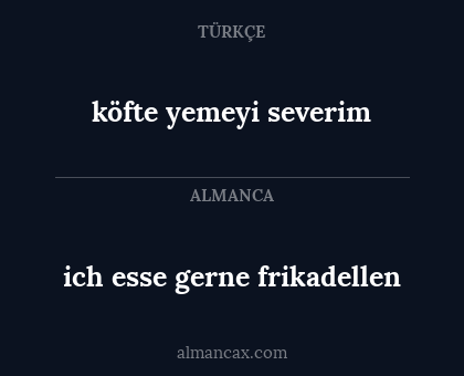 ich esse gerne frikadellen - köfte yemeyi severim