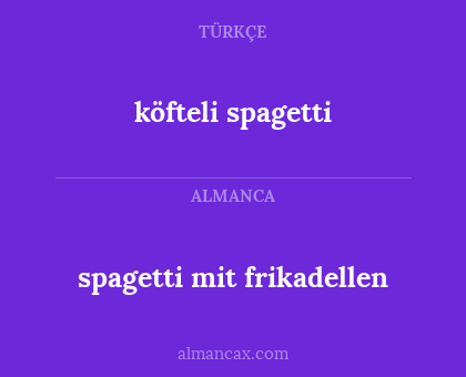 spagetti mit frikadellen - köfteli spagetti