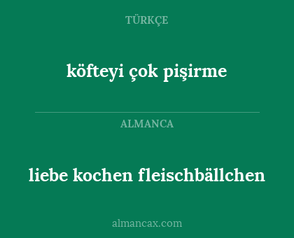 liebe kochen fleischbällchen - köfteyi çok pişirme
