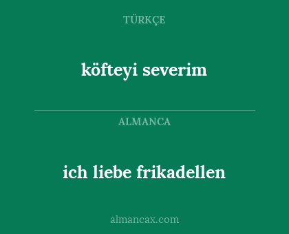 köfteyi severim - ich liebe frikadellen