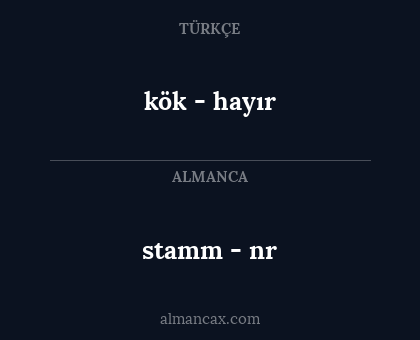 kök - hayır - stamm - nr